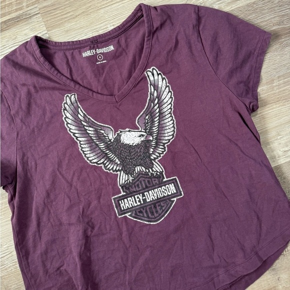 Harley-Davidson Tops - Women’s Harley Davidson Eagle top shirt purple plum size S biker